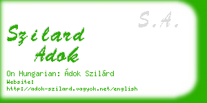szilard adok business card