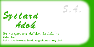 szilard adok business card